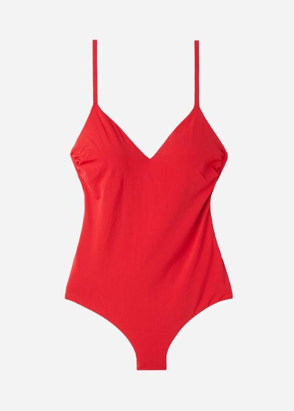 roter gepolsterter badeanzug von calzedonia für damen aus indonesien