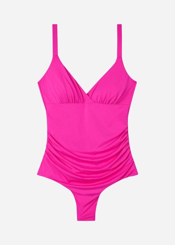 pinkfarbener gepolsterter calzedonia-einteiler mit formgebendem effekt hergestellt in indonesien Öko-qualität